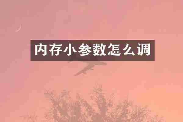 内存小参数怎么调