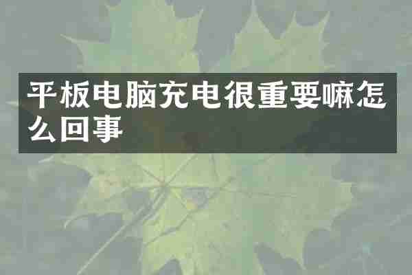 平板电脑充电很重要嘛怎么回事