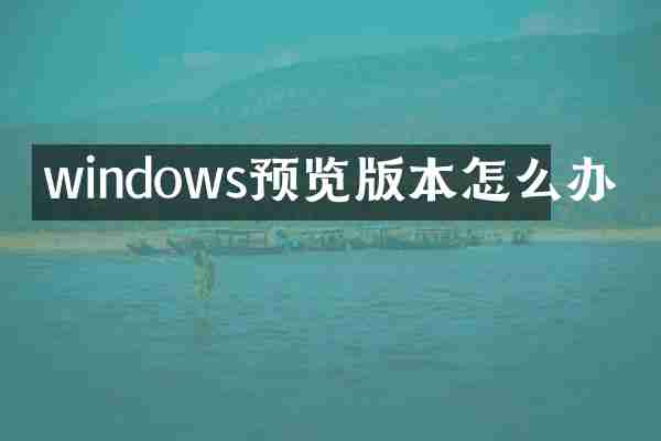 windows预览版本怎么办