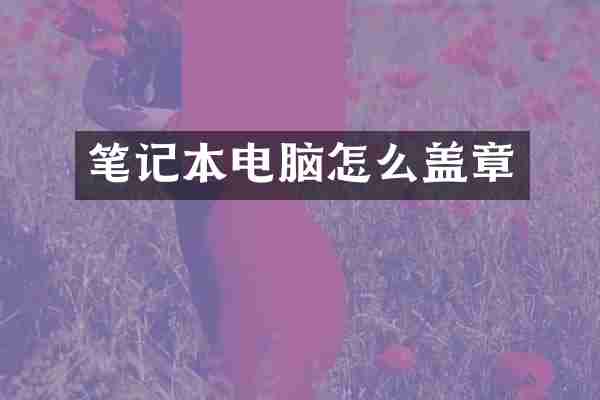 笔记本电脑怎么盖章