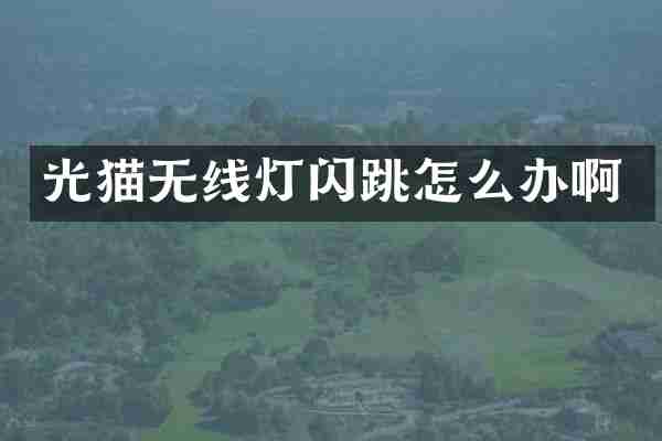 光猫无线灯闪跳怎么办啊