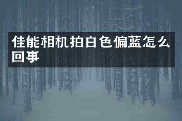 佳能相机拍白色偏蓝怎么回事