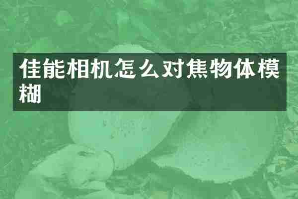 佳能相机怎么对焦物体模糊