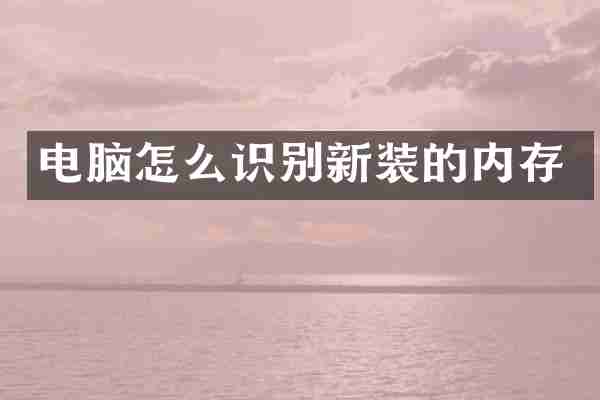 电脑怎么识别新装的内存