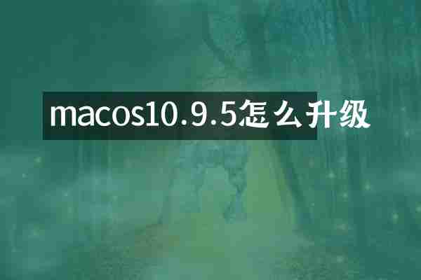 macos10.9.5怎么升级