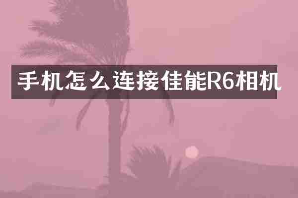 手机怎么连接佳能R6相机