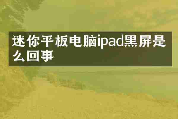 迷你平板电脑ipad黑屏是怎么回事