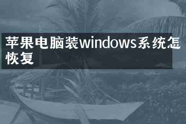 苹果电脑装windows系统怎么恢复