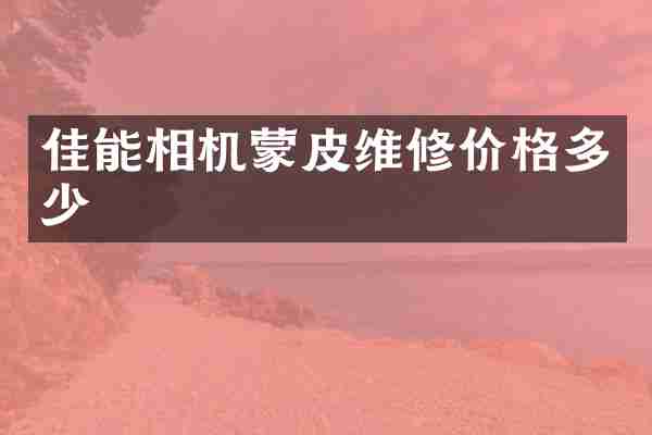 佳能相机蒙皮维修价格多少
