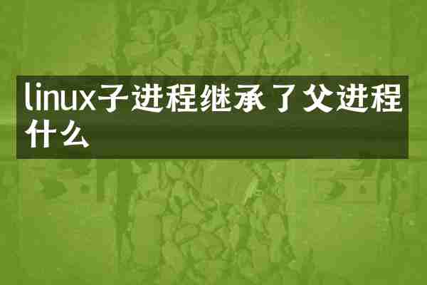 linux子进程继承了父进程的什么