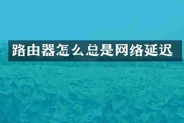 路由器怎么总是网络延迟