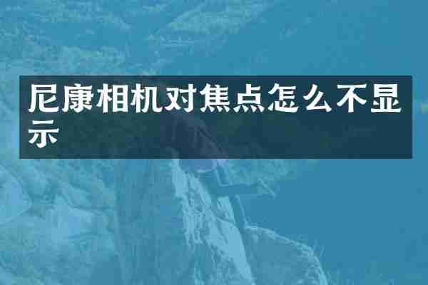 尼康相机对焦点怎么不显示