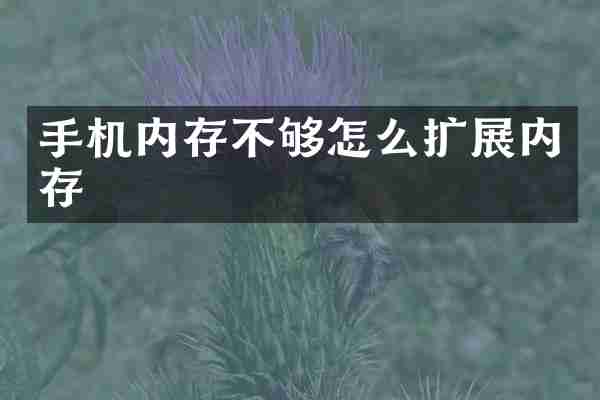 手机内存不够怎么扩展内存