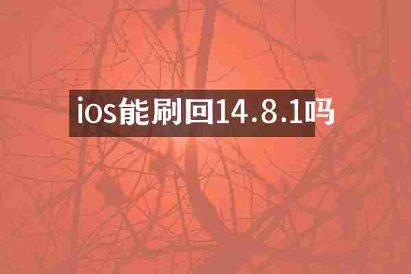 ios能刷回14.8.1吗