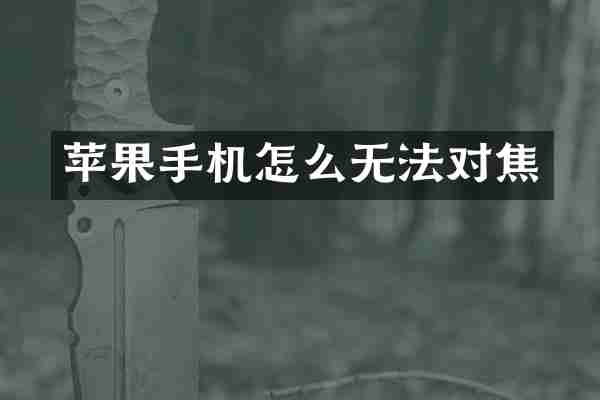 苹果手机怎么无法对焦