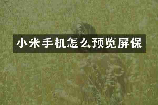 小米手机怎么预览屏保