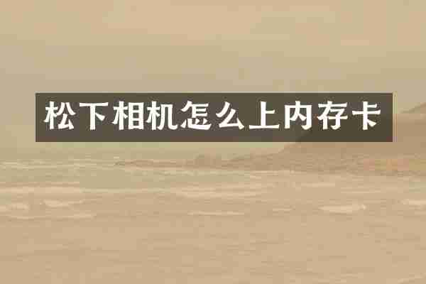 松下相机怎么上内存卡