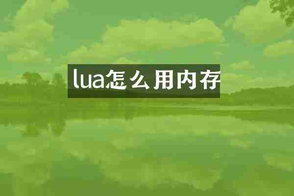 lua怎么用内存