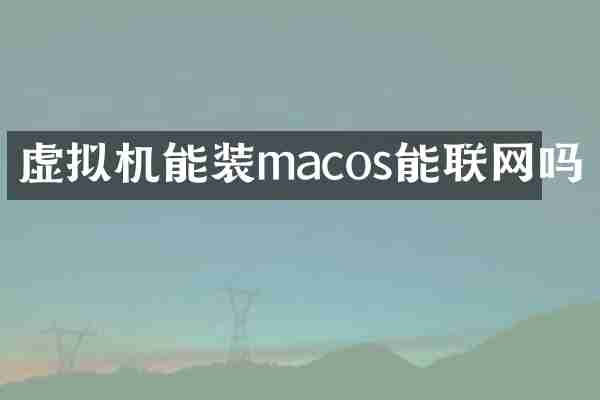 虚拟机能装macos能联网吗