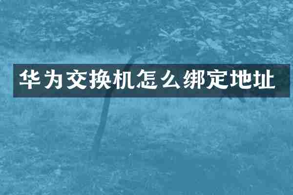 华为交换机怎么绑定地址