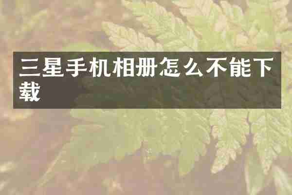 三星手机相册怎么不能下载