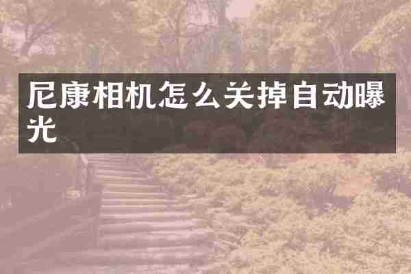 尼康相机怎么关掉自动曝光