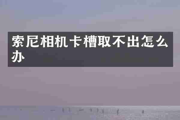 索尼相机卡槽取不出怎么办