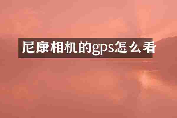 尼康相机的gps怎么看