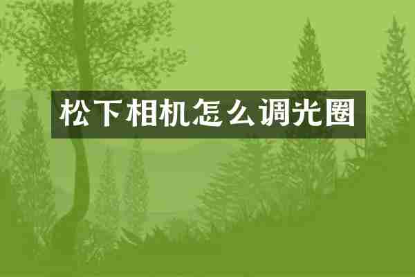 松下相机怎么调光圈