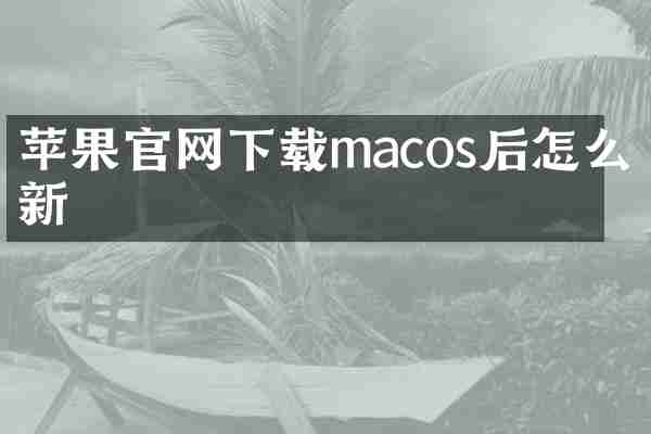 苹果官网下载macos后怎么更新