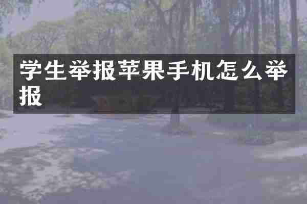 学生举报苹果手机怎么举报