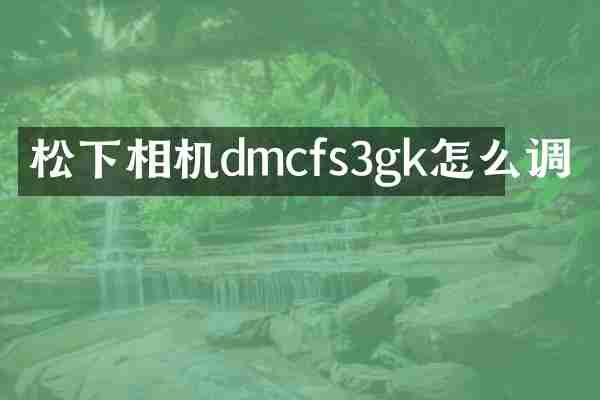 松下相机dmcfs3gk怎么调