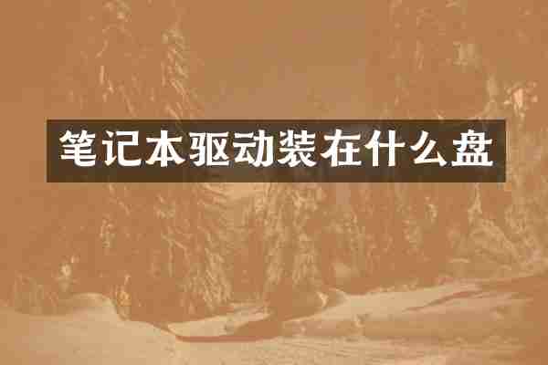 笔记本驱动装在什么盘