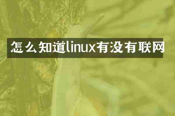 怎么知道linux有没有联网