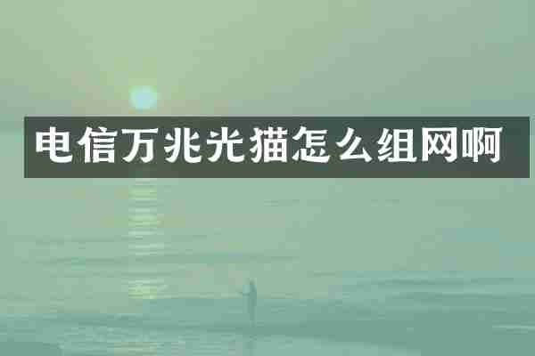电信万兆光猫怎么组网啊