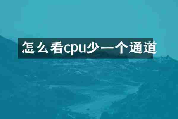怎么看cpu少一个通道