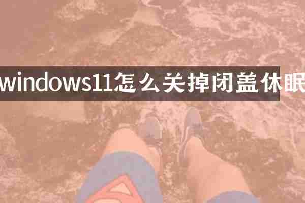 windows11怎么关掉闭盖休眠