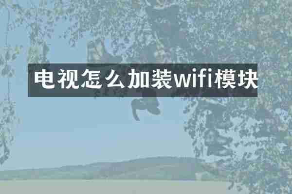 电视怎么加装wifi模块