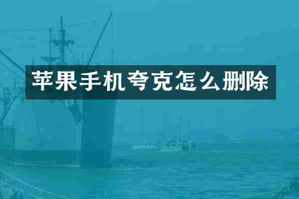 苹果手机夸克怎么删除