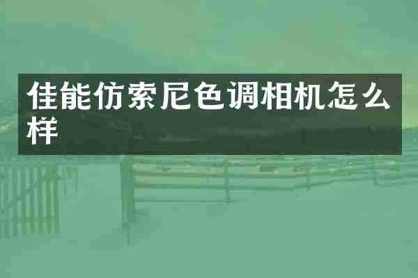 佳能仿索尼色调相机怎么样