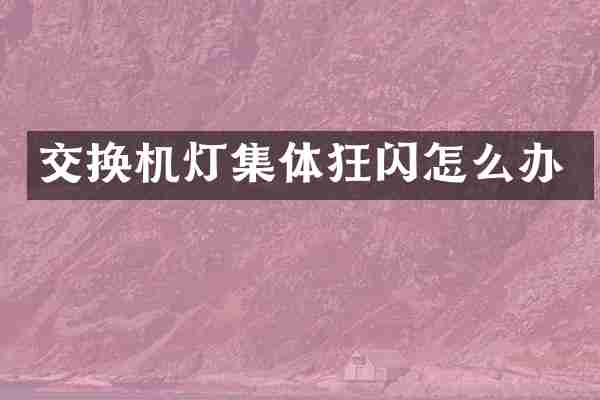 交换机灯集体狂闪怎么办