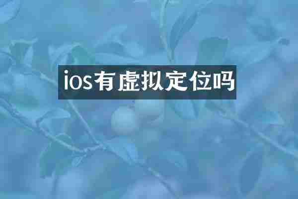 ios有虚拟定位吗