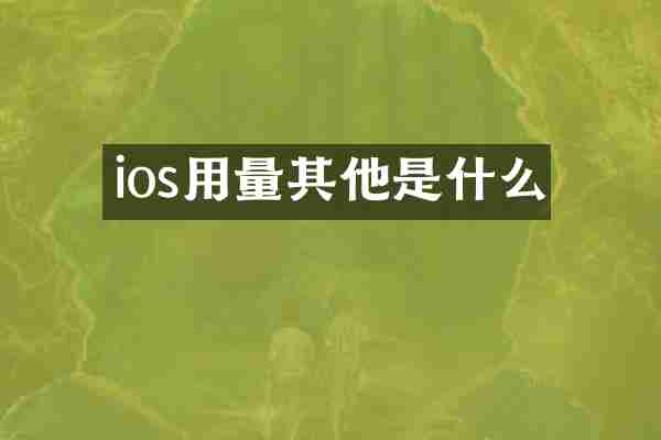 ios用量其他是什么