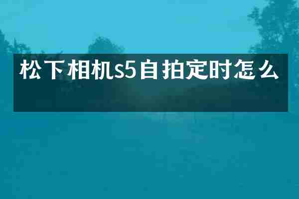 松下相机s5自拍定时怎么关