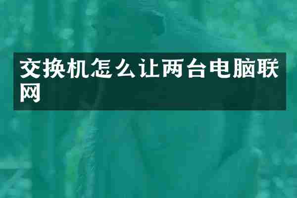 交换机怎么让两台电脑联网