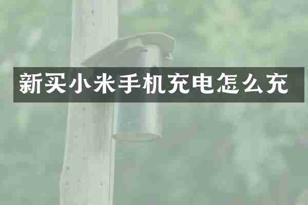 新买小米手机充电怎么充