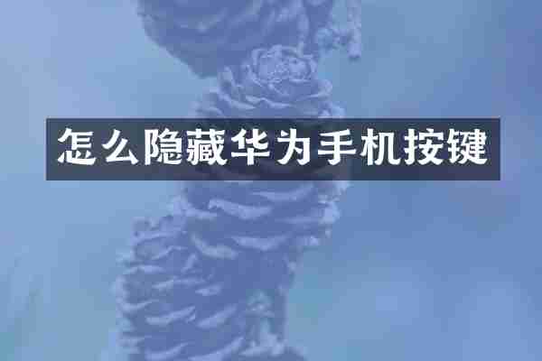 怎么隐藏华为手机按键