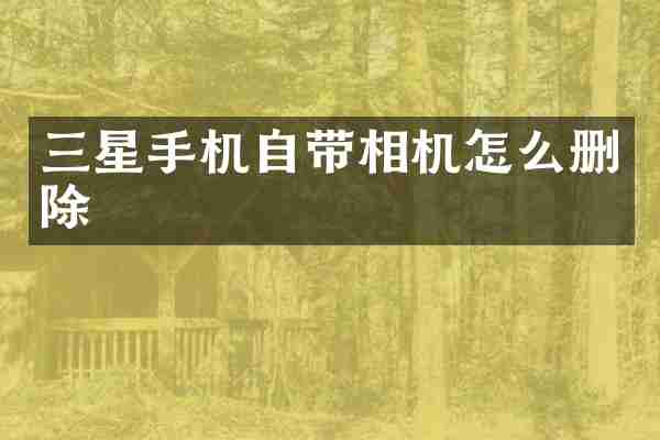 三星手机自带相机怎么删除