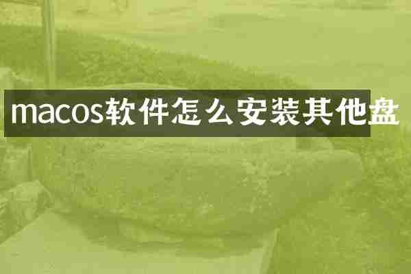 macos软件怎么安装其他盘