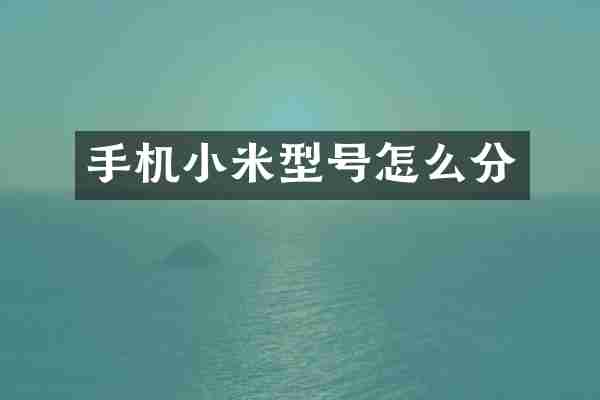 手机小米型号怎么分
